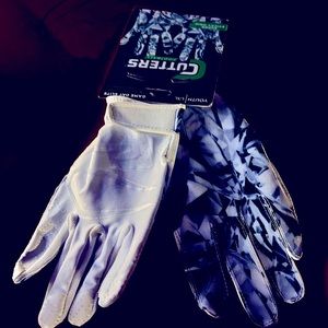 Cutters Game Day Elite Adult Unisex Football Receiver Gloves White Diamond, L/XL